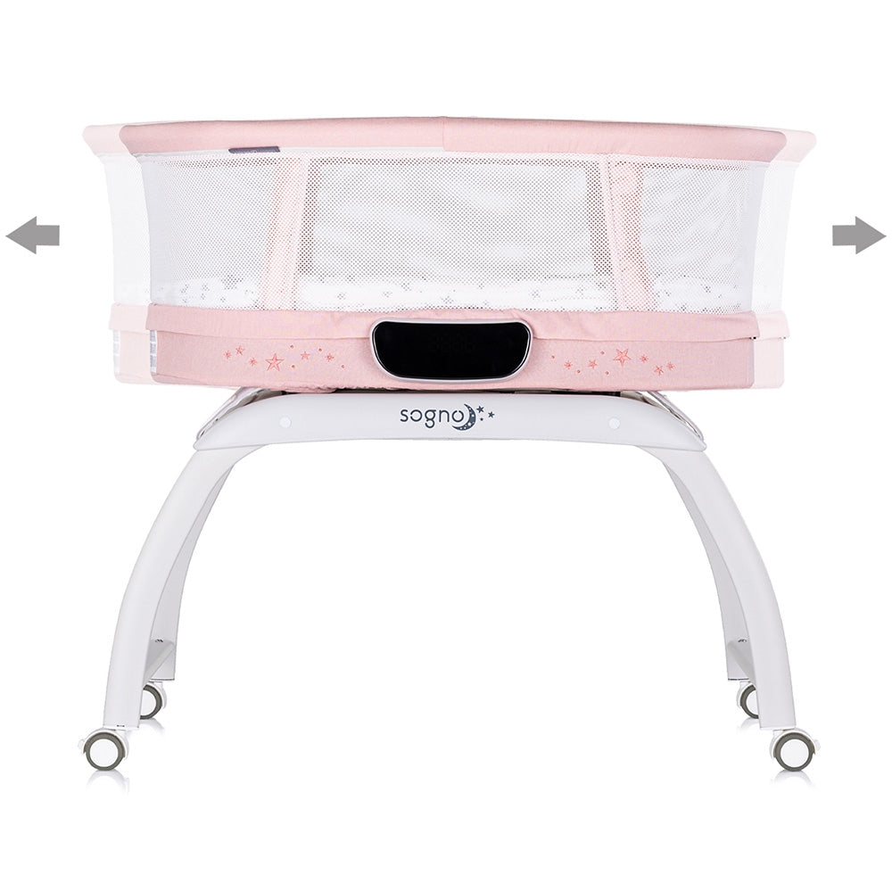 Patut cu leganare si cantar integrat Chipolino Sogno 2 in 1 pink