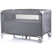 Patut pliabil Chipolino Relax glacier linen cu laterala culisanta