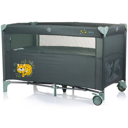 Patut pliabil Chipolino Relax pastel green cu laterala culisanta