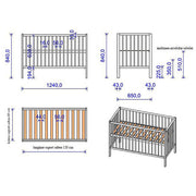 Patut copii din lemn Hubners Dominic 120x60 cm alb
