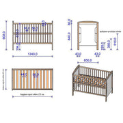 Patut copii din lemn Hubners Karly 120x60 cm alb