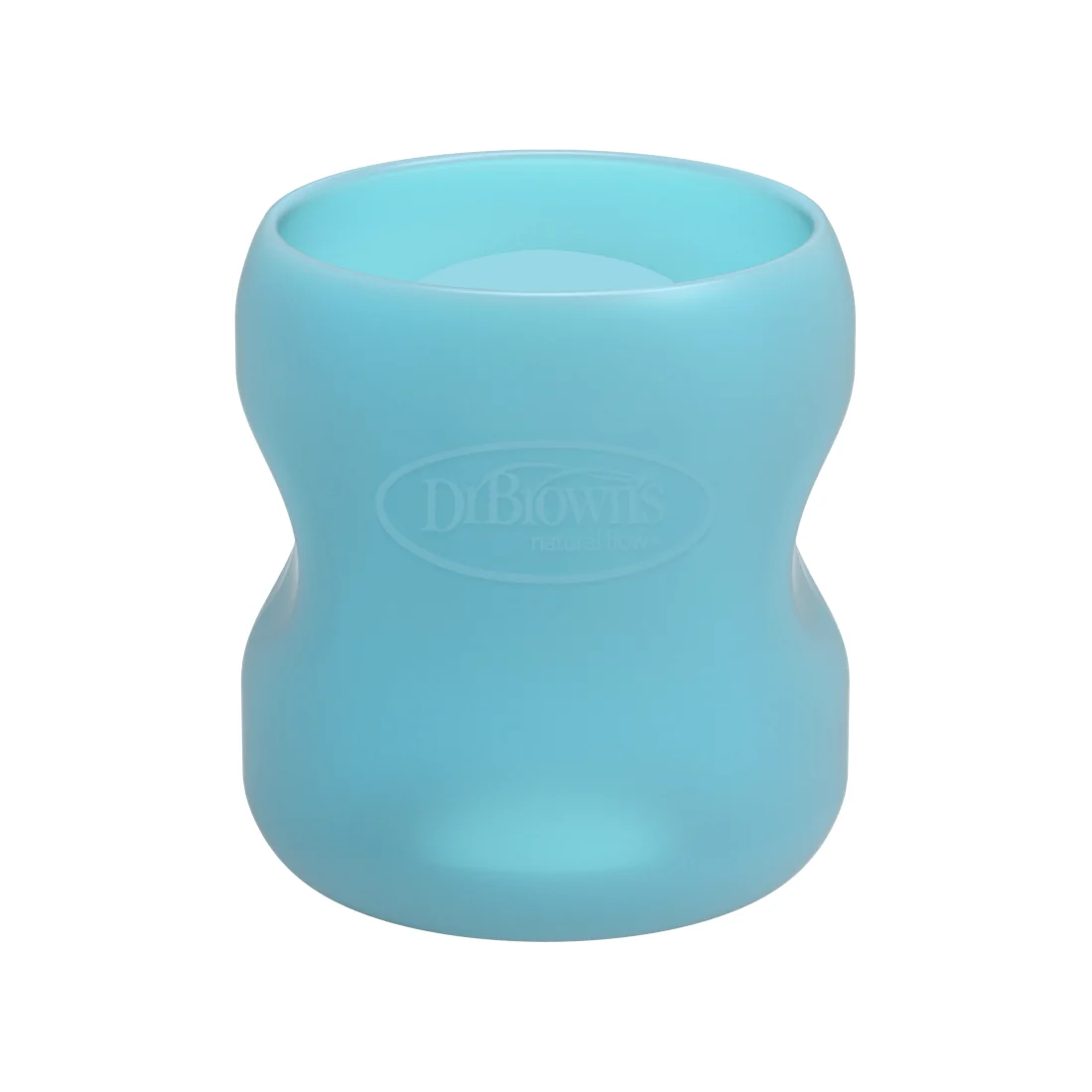 Protectie din silicon pentru biberon din sticla cu Gat Larg 150 ml., Albastra
