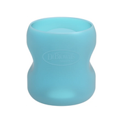 Protectie din silicon pentru biberon din sticla cu Gat Larg 150 ml., Albastra