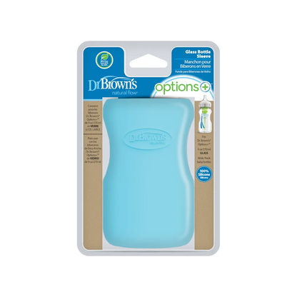 Protectie din silicon pentru biberon din sticla cu Gat Larg 270 ml., Albastra