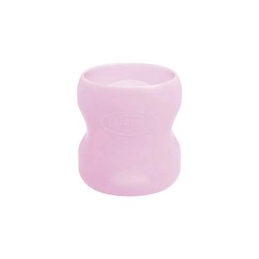 Protectie din silicon pentru biberon din sticla cu Gat Larg 150 ml., Roz