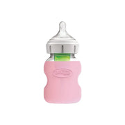 Protectie din silicon pentru biberon din sticla cu Gat Larg 150 ml., Roz
