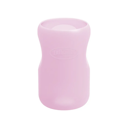 Protectie din silicon pentru biberon din sticla cu Gat Larg 270 ml., Roz