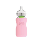 Protectie din silicon pentru biberon din sticla cu Gat Larg 270 ml., Roz