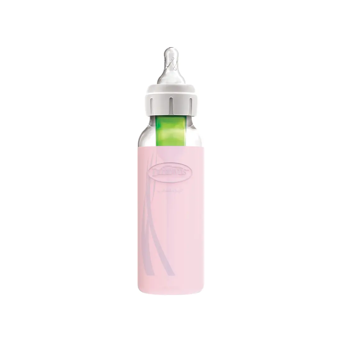 Protectie din silicon pentru biberon Gat Ingust din sticla 250 ml., Roz