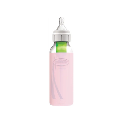 Protectie din silicon pentru biberon Gat Ingust din sticla 250 ml., Roz