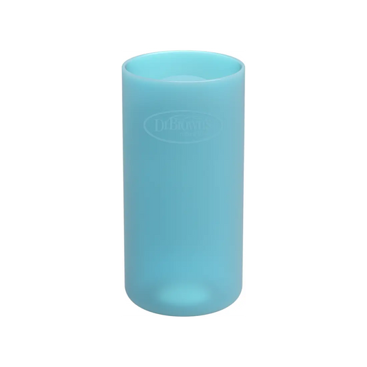 Protectie din silicon pentru biberon Gat Ingust din sticla 250 ml., albastru
