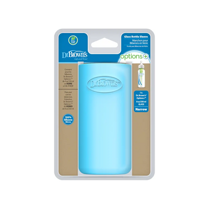Protectie din silicon pentru biberon Gat Ingust din sticla 250 ml., albastru