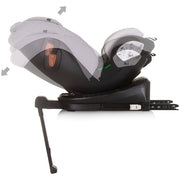 Scaun auto Chipolino Tourino I-Size 40-150 cm ash grey cu sistem Isofix