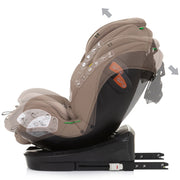Scaun auto Chipolino Volare I-Size 40-150 cm macadamia cu sistem Isofix