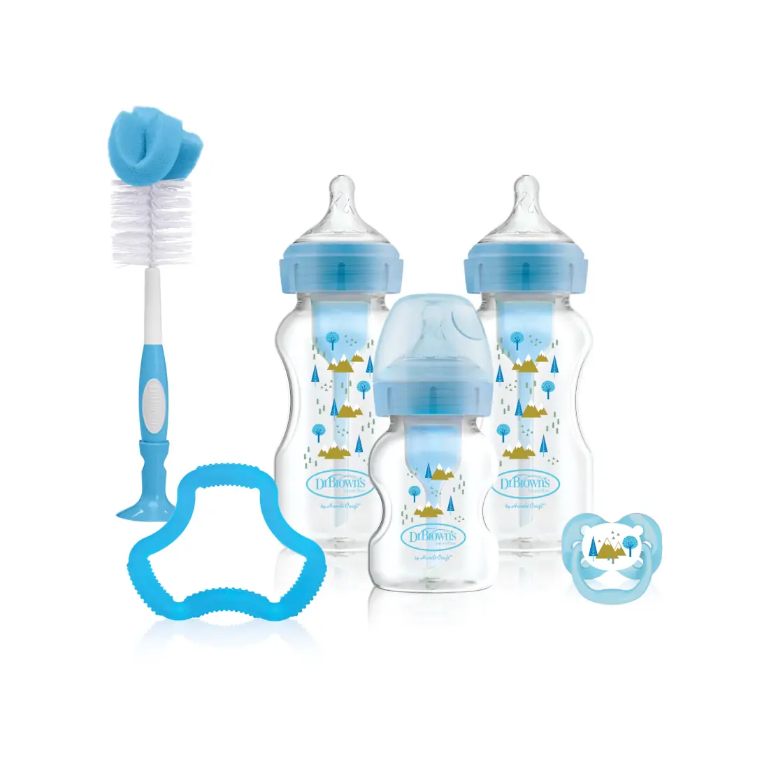 Set Promotional Biberoane Anti-Colici cu Gat Larg  "Options Plus"  PP, Albastru