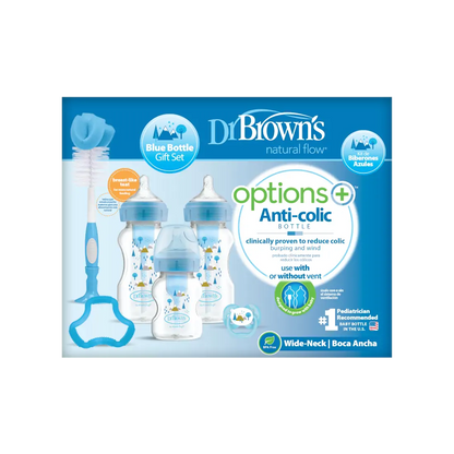 Set Promotional Biberoane Anti-Colici cu Gat Larg  "Options Plus"  PP, Albastru