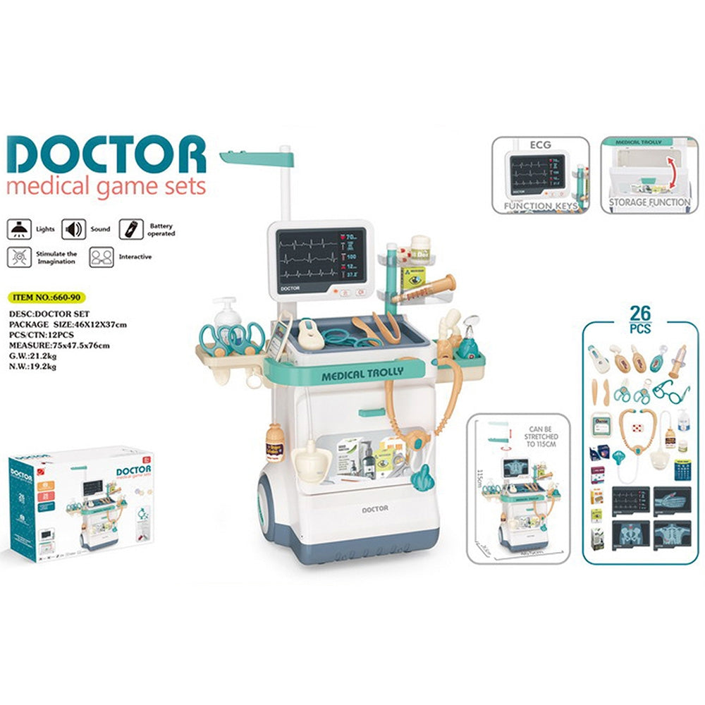 Set jucarie Chipolino Doctor cu lumini, sunete si 26 accesorii