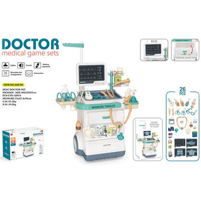Set jucarie Chipolino Doctor cu lumini, sunete si 26 accesorii