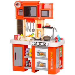 Set jucarie Chipolino Kitchen 84 cm cu sistem de curgere apa, lumini, sunete si 79 accesorii