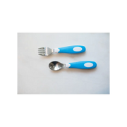 Set lingura si furculita Soft-Grip, albastru 12 luni+
