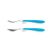Set lingura si furculita Soft-Grip, albastru 12 luni+