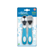 Set lingura si furculita Soft-Grip, albastru 12 luni+