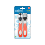 Set lingura si furculita Soft-Grip, rosu 12 luni+