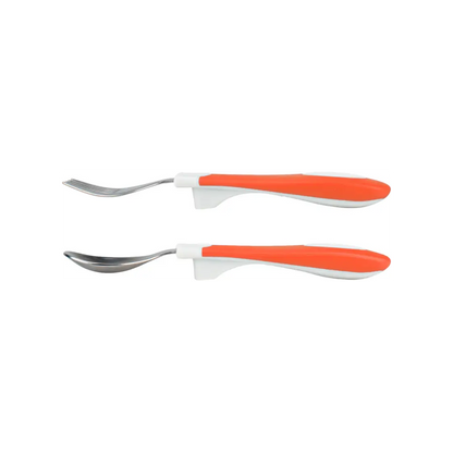 Set lingura si furculita Soft-Grip, rosu 12 luni+