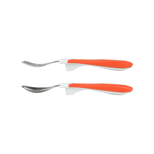 Set lingura si furculita Soft-Grip, rosu 12 luni+