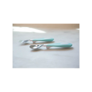 Set lingura si furculita Soft-Grip, verde 12 luni+