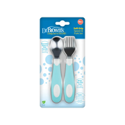 Set lingura si furculita Soft-Grip, verde 12 luni+