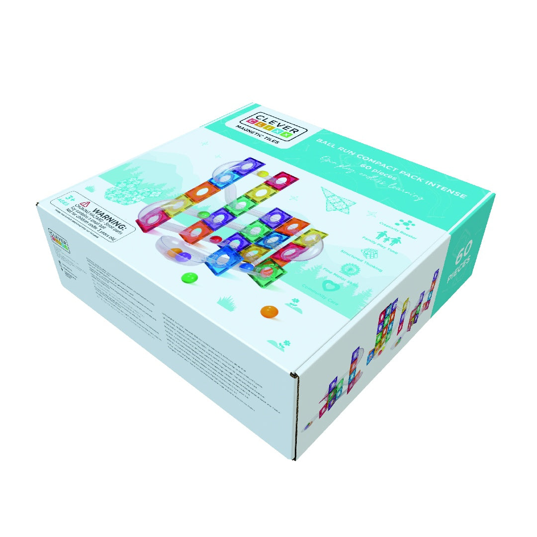 Set magnetic Circuit cu bile Compact 60 Piese, Cleverclixx