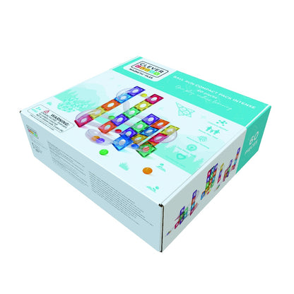 Set magnetic Circuit cu bile Compact 60 Piese, Cleverclixx