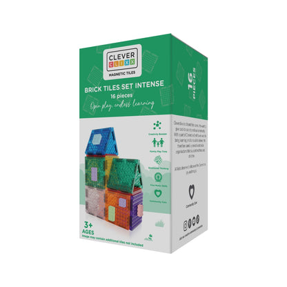 Set magnetic de construit Brick Tiles 16 piese, Cleverclixx