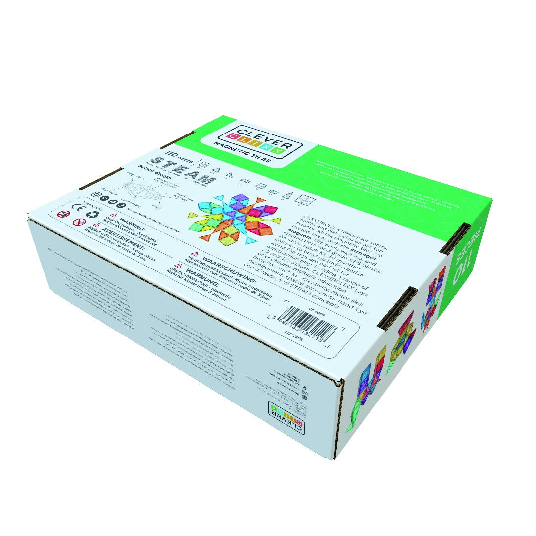 Set magnetic de construit Inventiv 110 piese, Cleverclixx