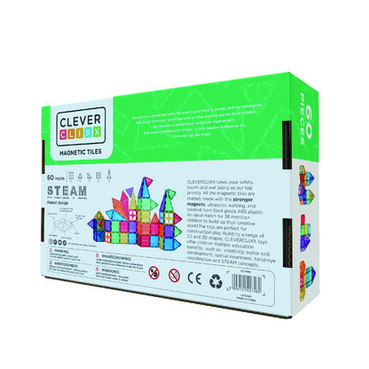 Set magnetic de construit Inventiv 60 piese, Cleverclixx