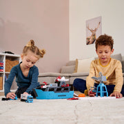 Set Majorette Creatix Logistic Freight Ship cu nava, camion si macara