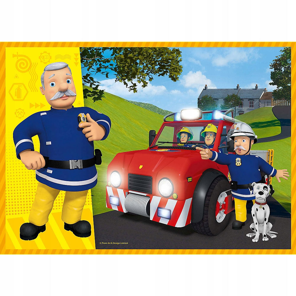 Set puzzle 4 in 1 Trefl Fireman Sam, Pompierul Sam in ajutor, 1x35 piese, 1x48 piese, 1x54 piese, 1x70 piese