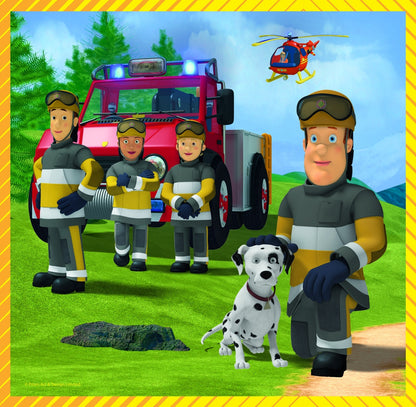 Set puzzle 3 in 1 Trefl Fireman Sam, Pompierul Sam in actiune, 1x20 piese, 1x36 piese, 1x50 piese