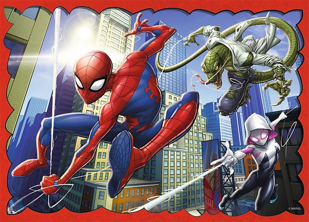 Set puzzle 4 in 1 Trefl Marvel Spider Man, Forta paianjenului, 1x35 piese, 1x48 piese, 1x54 piese, 1x70 piese