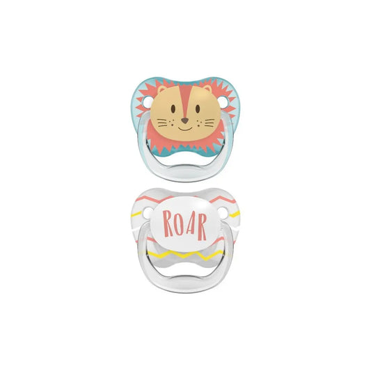 Suzeta PreVent, 0-6 luni, Imprimata "Animal Face", 2 pack, baieti