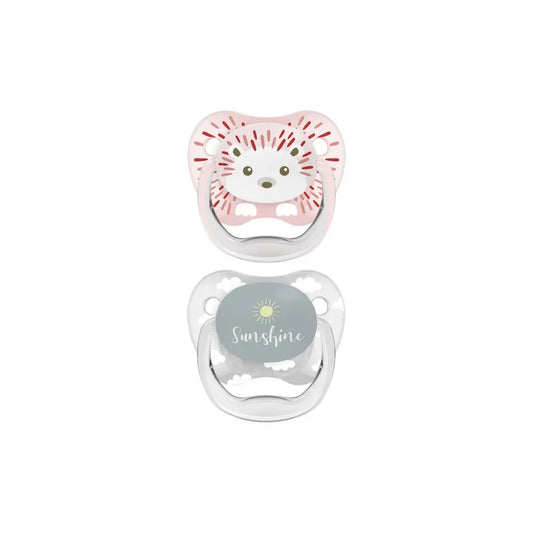 Suzeta PreVent, 0-6 luni, Imprimata "Animal Face", 2pack, fete