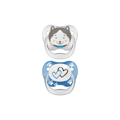 Suzeta PreVent, 6-18 luni, Imprimata "Animal Face", 2 pack, baieti