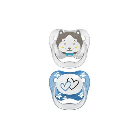 Suzeta PreVent, 6-18 luni, Imprimata "Animal Face", 2 pack, baieti