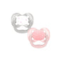 Suzeta silicon "Advantage" cu capac, nivel 1 (0-6 luni), fetite (2 pack)
