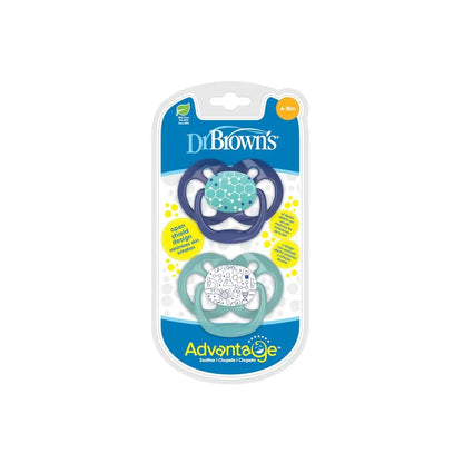 Suzeta silicon "Advantage" cu capac, nivel 2 (6-18 luni), baieti (2 pack)