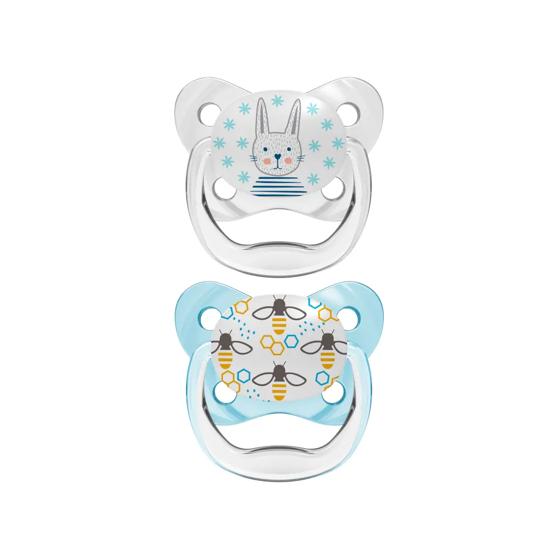 Suzeta Silicon PreVent 0-6 luni, Design Fluture, albastra (2 pack)