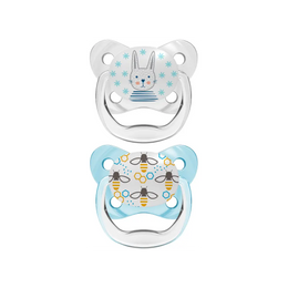 Suzeta Silicon PreVent 0-6 luni, Design Fluture, albastra (2 pack)