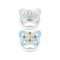 Suzeta Silicon PreVent 0-6 luni, Design Fluture, albastra (2 pack)