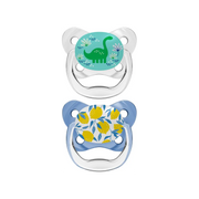 Suzeta Silicon PreVent 6-18 luni, Design Fluture, albastra (2 pack)